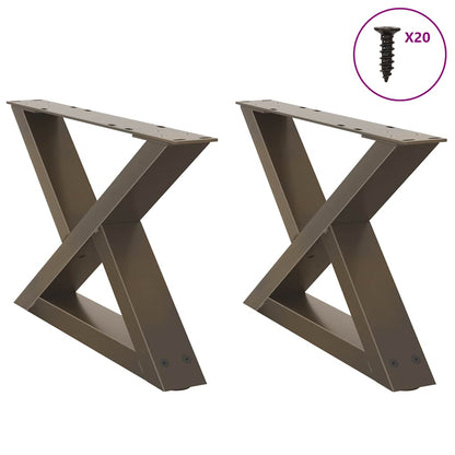 Gambe per Tavolino da CaffÃƒÂ¨ 2 pz in Acciaio Naturale 50x(30-31,3) cm Acciaio