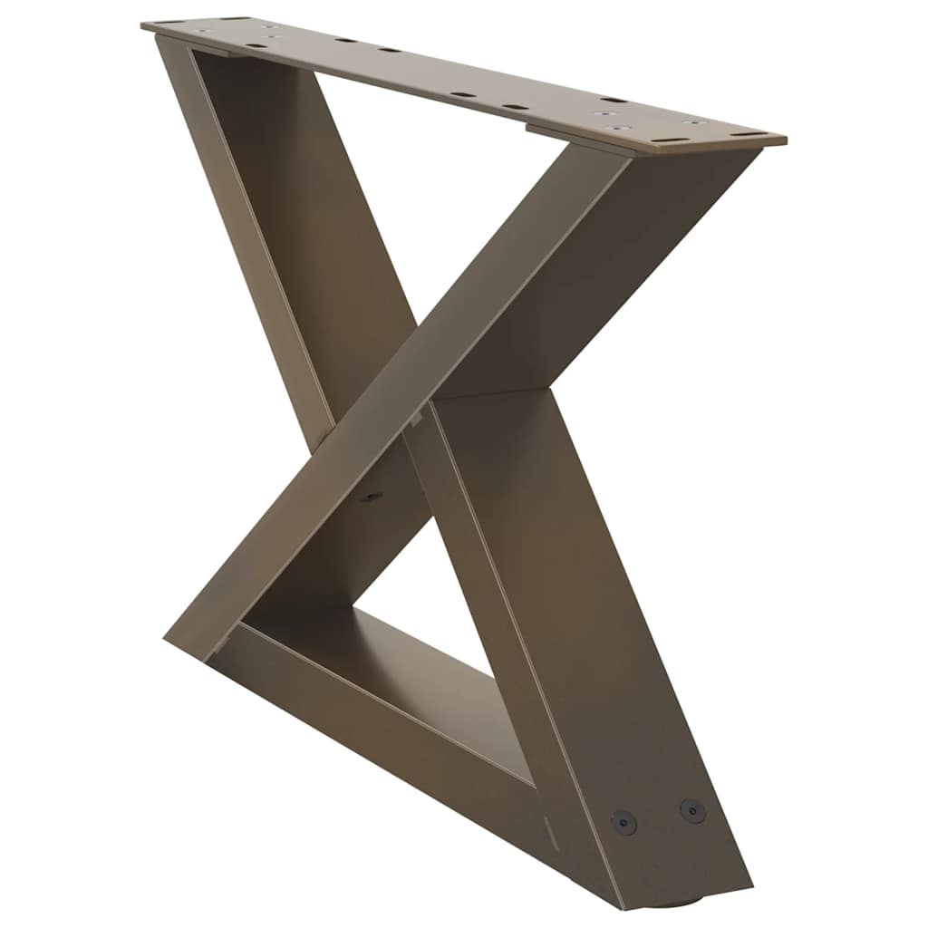Gambe per Tavolino da CaffÃƒÂ¨ 2 pz in Acciaio Naturale 50x(30-31,3) cm Acciaio