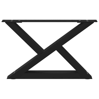 Gambe per Tavolino da CaffÃ¨ 2 pz Nere 60x(30-31,3) cm Acciaio