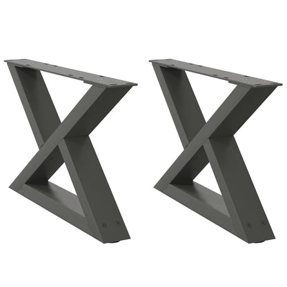 Gambe per tavolino 2 pz Antracite 60x(30-31,3) cm Acciaio