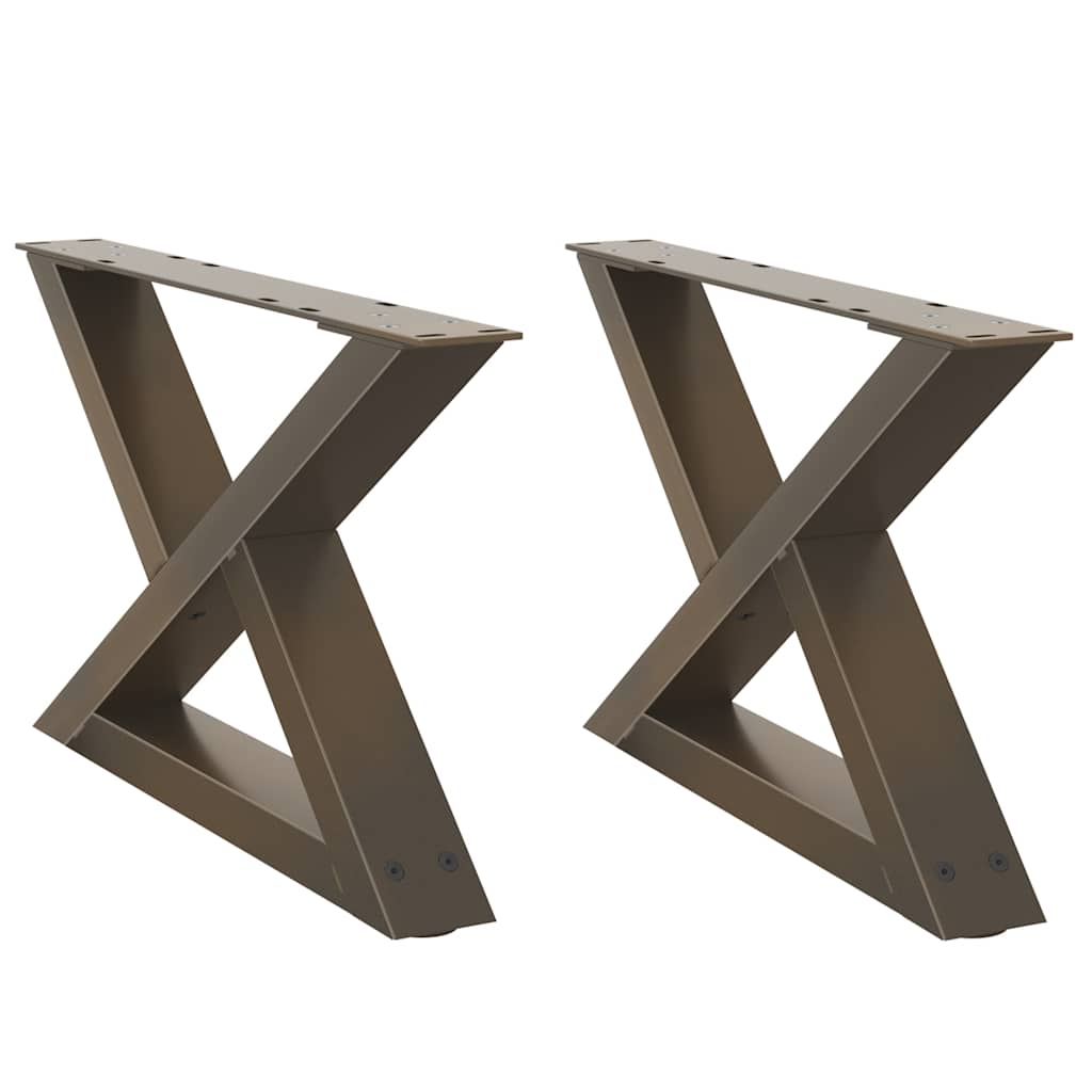 Gambe per Tavolino da CaffÃ¨ 2 pz in Acciaio Naturale 60x(30-31,3) cm Acciaio