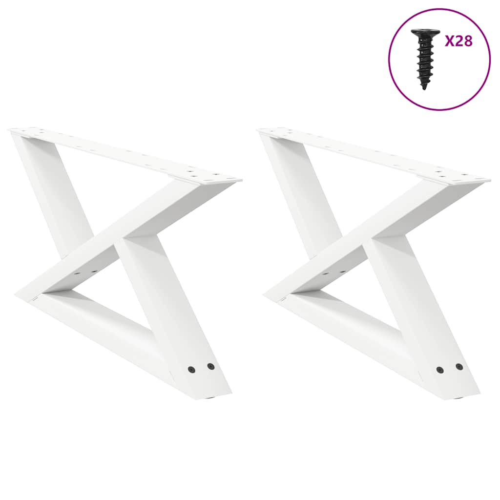 Gambe per tavolino da caffÃ¨ 2 pz Bianche 70x(30-31,3) cm Acciaio