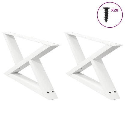 Gambe per tavolino da caffÃ¨ 2 pz Bianche 70x(30-31,3) cm Acciaio