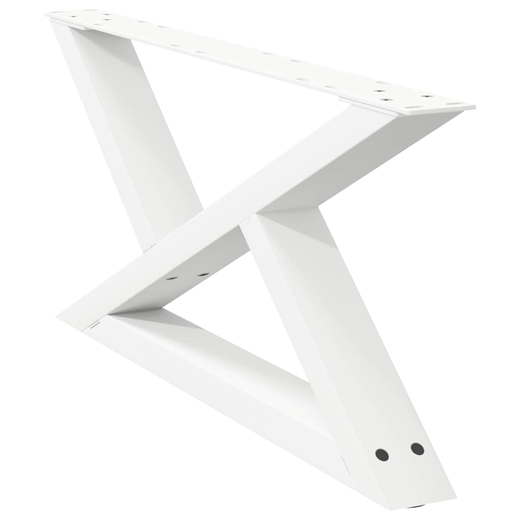 Gambe per tavolino da caffÃ¨ 2 pz Bianche 70x(30-31,3) cm Acciaio