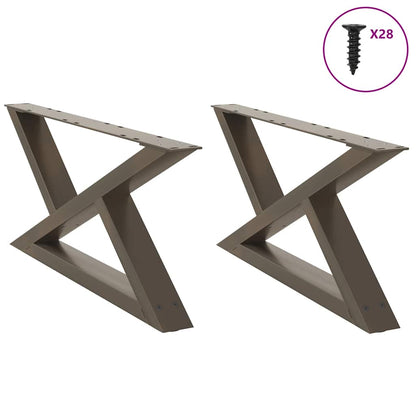 Gambe per tavolino da caffÃ¨ 2 pz in acciaio naturale 70x(30-31,3) cm