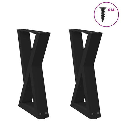 Gambe per Tavolino da CaffÃƒÂ¨ 2 pz Nere 28x(42-43,3) cm Acciaio