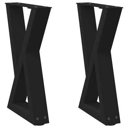 Gambe per Tavolino da CaffÃƒÂ¨ 2 pz Nere 28x(42-43,3) cm Acciaio