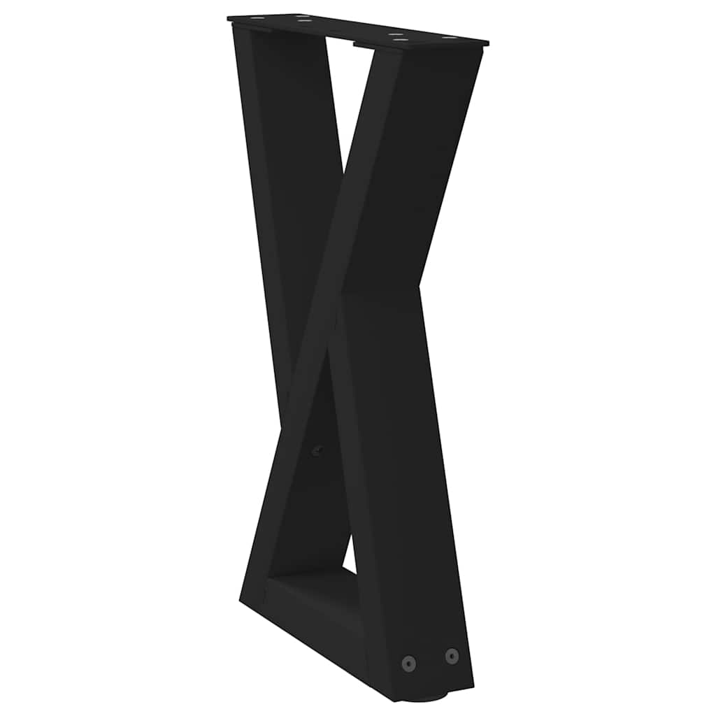 Gambe per Tavolino da CaffÃƒÂ¨ 2 pz Nere 28x(42-43,3) cm Acciaio