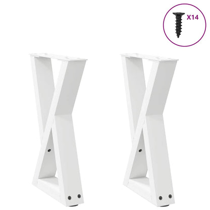 Gambe per tavolino 2 pz Bianche 28x(42-43,3) cm Acciaio