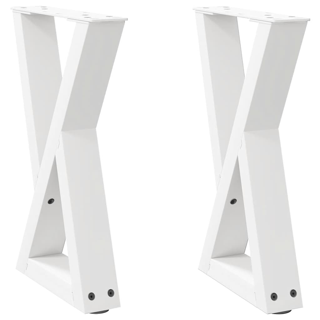 Gambe per tavolino 2 pz Bianche 28x(42-43,3) cm Acciaio
