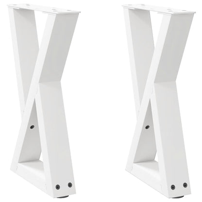 Gambe per tavolino 2 pz Bianche 28x(42-43,3) cm Acciaio