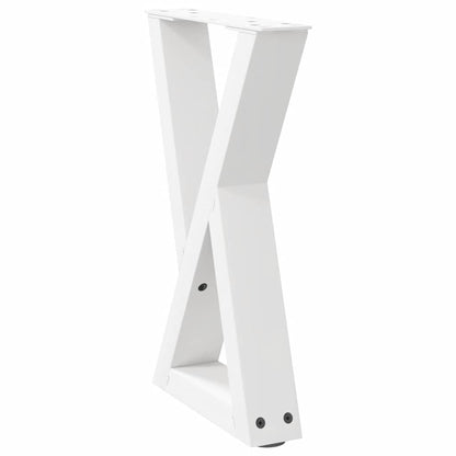 Gambe per tavolino 2 pz Bianche 28x(42-43,3) cm Acciaio