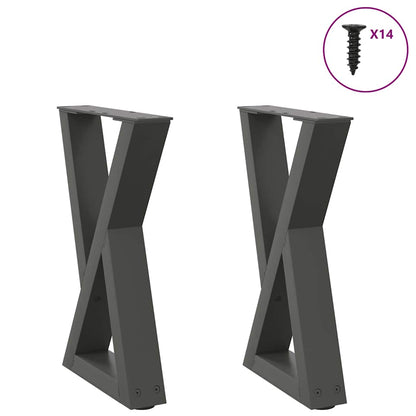 Gambe per Tavolino da CaffÃ¨ 2 pz Antracite 28x(42-43,3) cm Acciaio