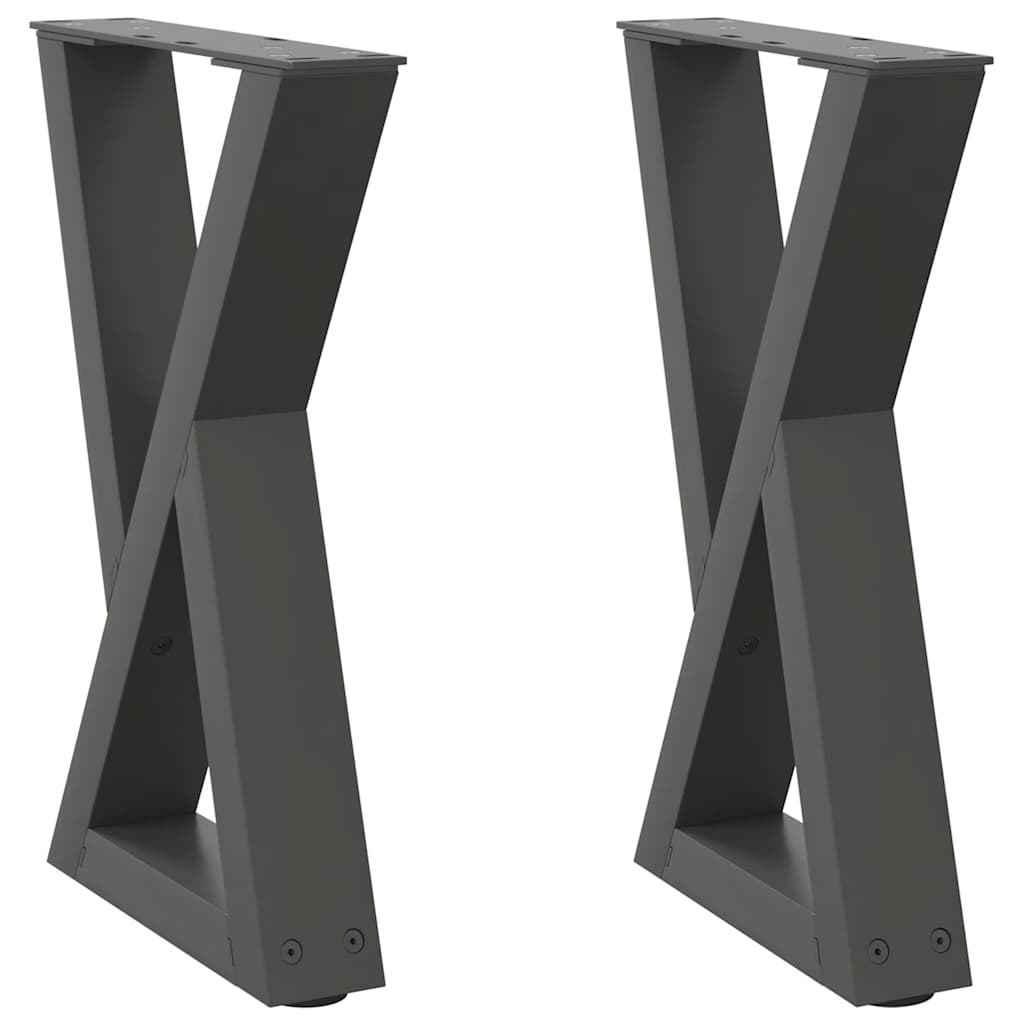 Gambe per Tavolino da CaffÃ¨ 2 pz Antracite 28x(42-43,3) cm Acciaio