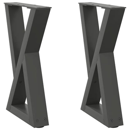 Gambe per Tavolino da CaffÃ¨ 2 pz Antracite 28x(42-43,3) cm Acciaio