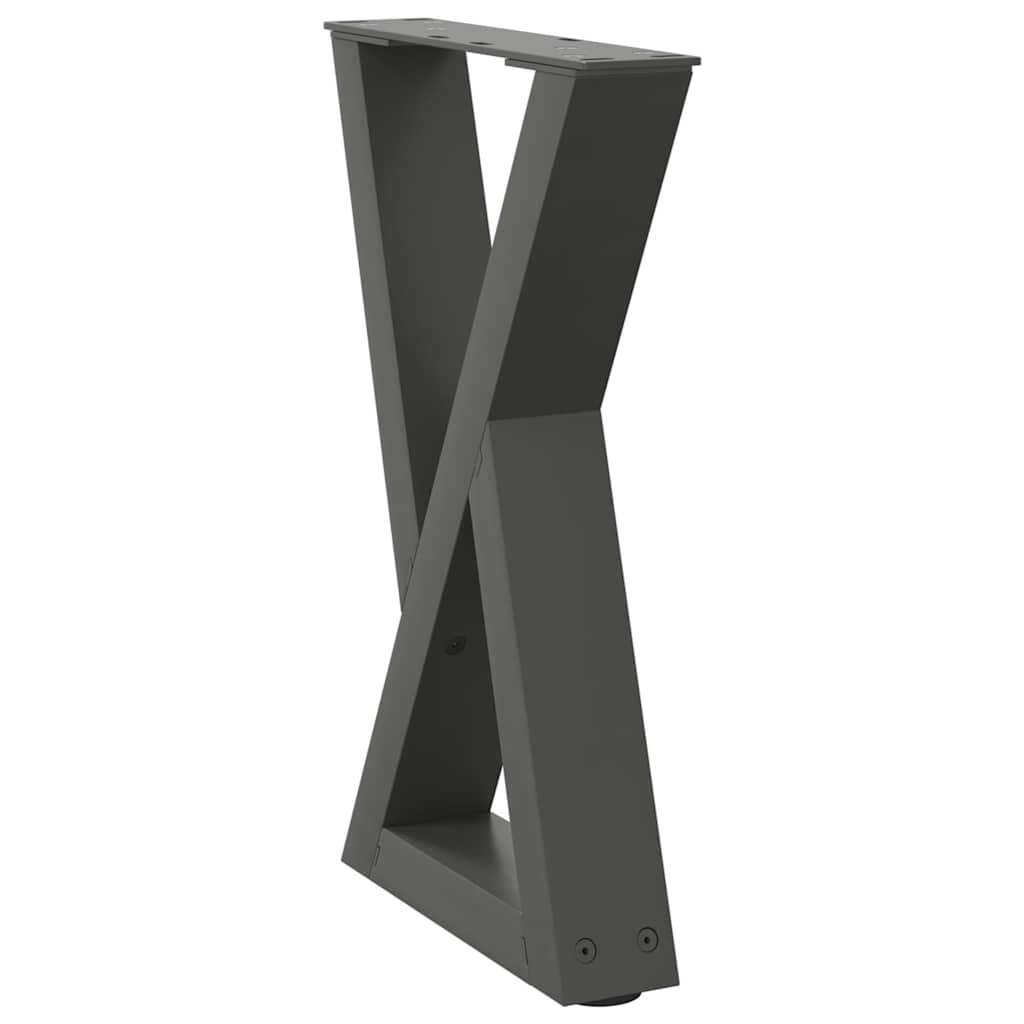 Gambe per Tavolino da CaffÃ¨ 2 pz Antracite 28x(42-43,3) cm Acciaio