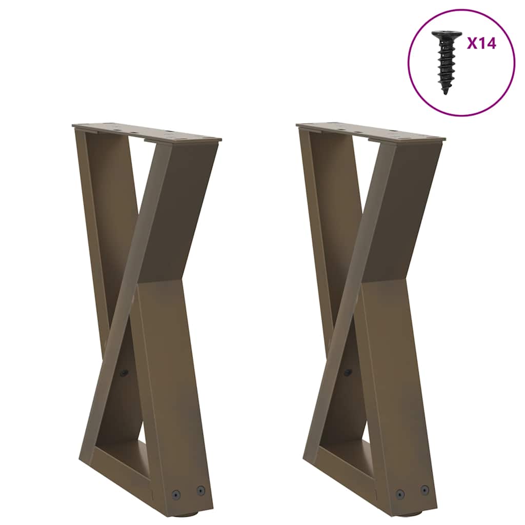 Gambe per Tavolino da CaffÃ¨ 2 pz Acciaio Naturale 28x(42-43,3) cm Acciaio