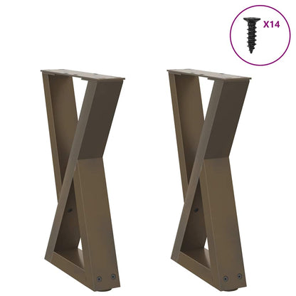 Gambe per Tavolino da CaffÃ¨ 2 pz Acciaio Naturale 28x(42-43,3) cm Acciaio