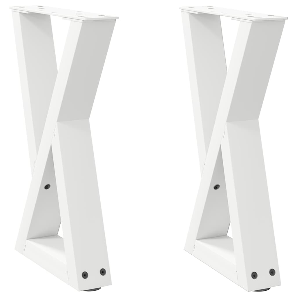 Gambe per Tavolino da CaffÃ¨ 2 pz Bianche 38x(42-43,3) cm Acciaio