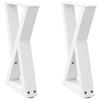 Gambe per Tavolino da CaffÃ¨ 2 pz Bianche 38x(42-43,3) cm Acciaio