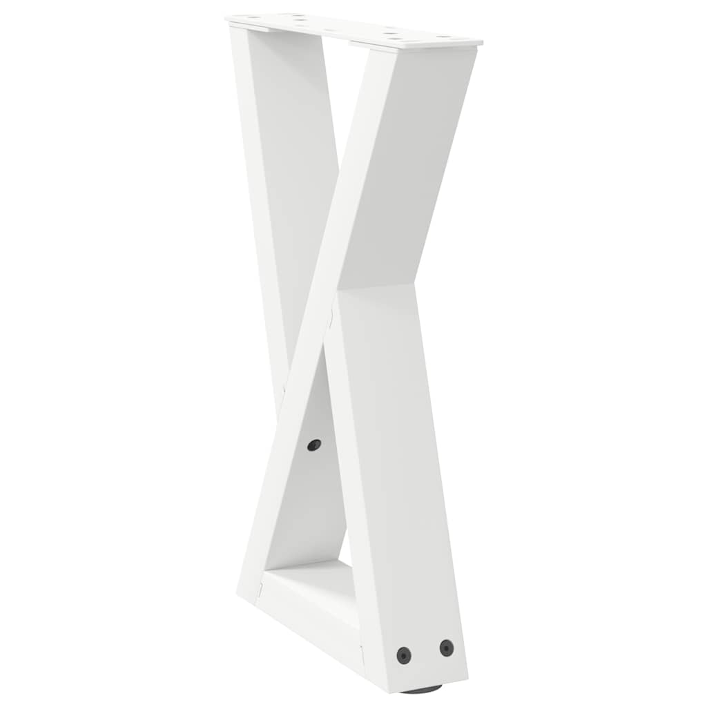 Gambe per Tavolino da CaffÃ¨ 2 pz Bianche 38x(42-43,3) cm Acciaio