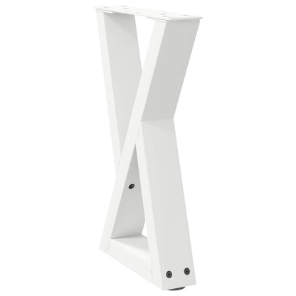 Gambe per Tavolino da CaffÃ¨ 2 pz Bianche 38x(42-43,3) cm Acciaio