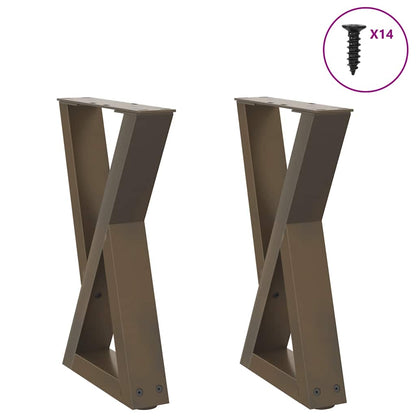 Gambe per Tavolino da CaffÃ¨ 2 pz in Acciaio Naturale 38x(42-43,3) cm Acciaio