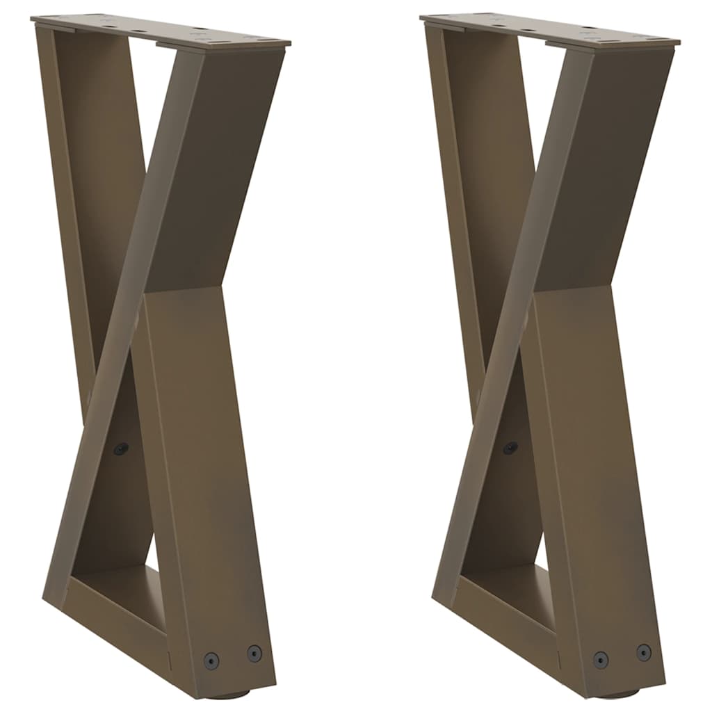 Gambe per Tavolino da CaffÃ¨ 2 pz in Acciaio Naturale 38x(42-43,3) cm Acciaio
