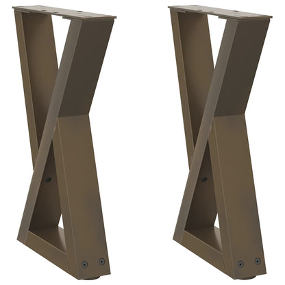 Gambe per Tavolino da CaffÃ¨ 2 pz in Acciaio Naturale 38x(42-43,3) cm Acciaio