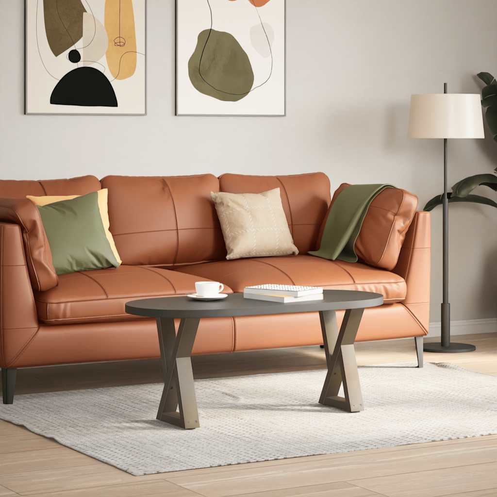 Gambe per Tavolino da CaffÃ¨ 2 pz in Acciaio Naturale 38x(42-43,3) cm Acciaio