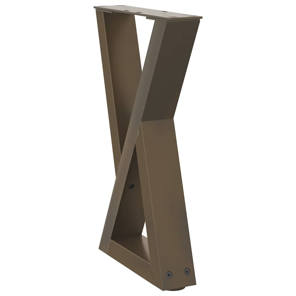 Gambe per Tavolino da CaffÃ¨ 2 pz in Acciaio Naturale 38x(42-43,3) cm Acciaio