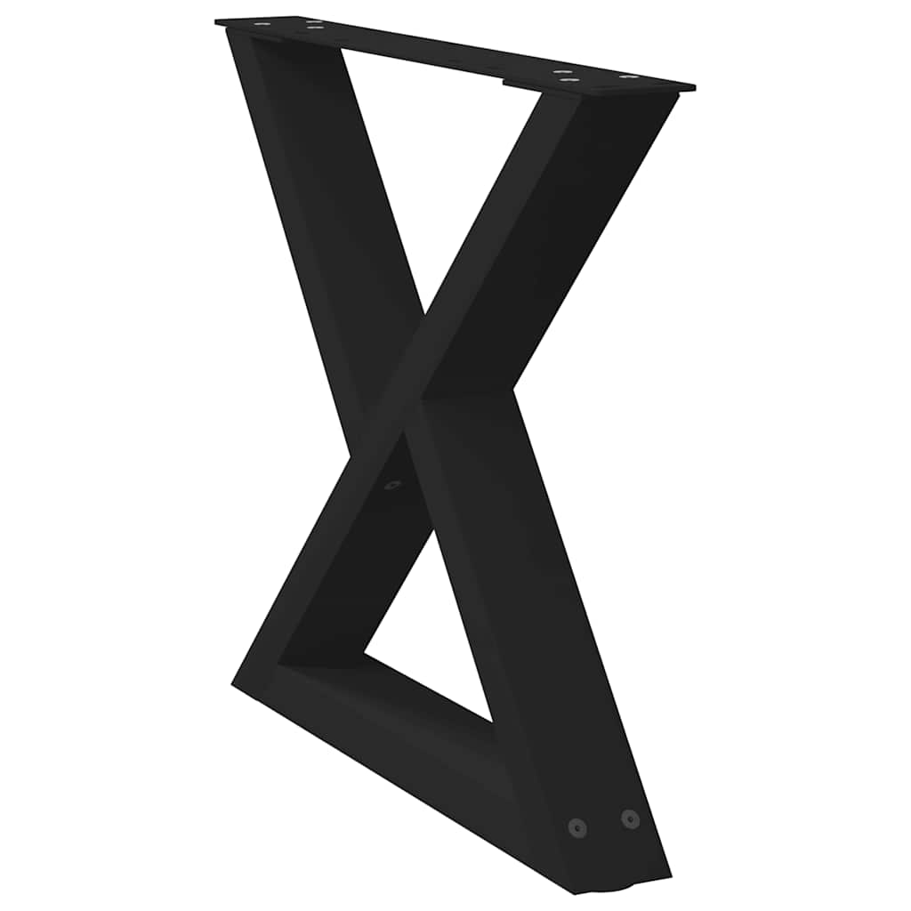 Gambe per Tavolino 2 pz Nero 50x(42-43,3) cm in Acciaio