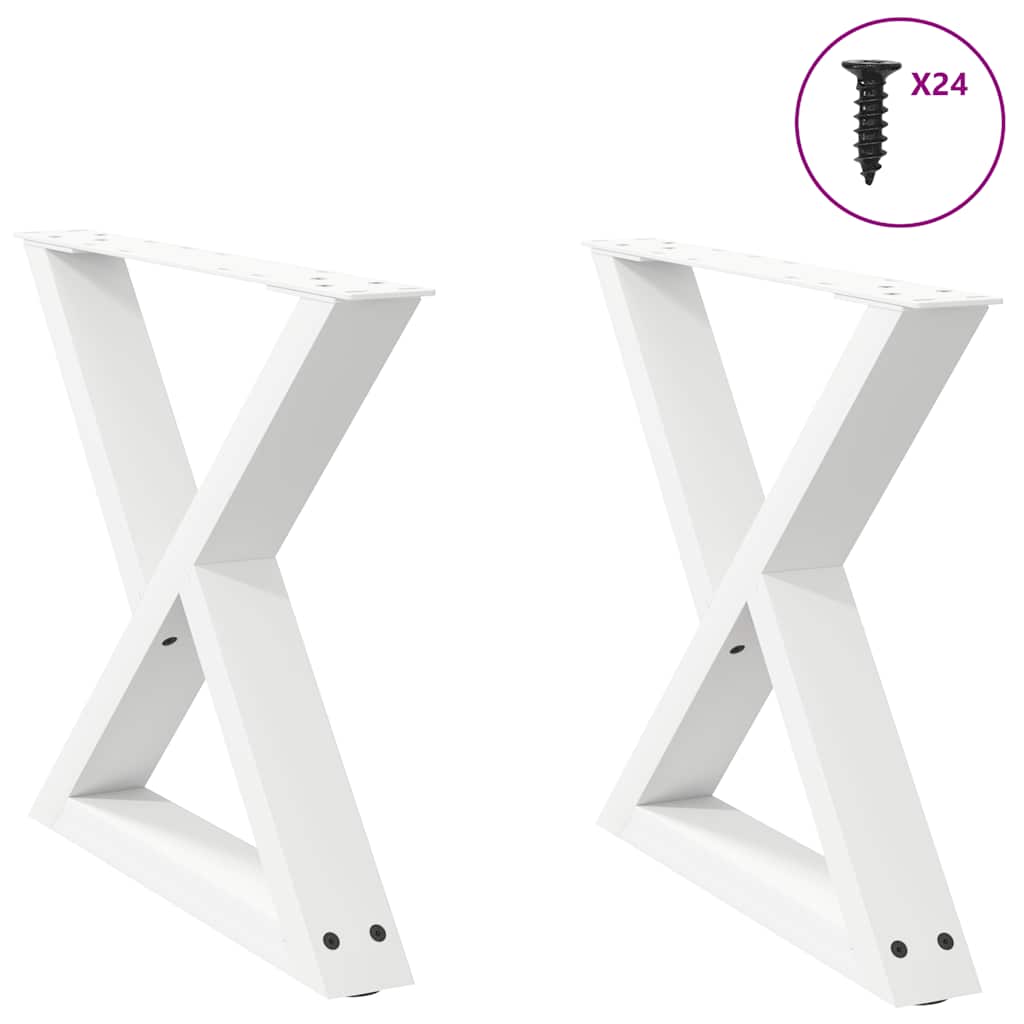 Gambe per tavolino da caffÃ¨ 2 pz Bianche 50x(42-43,3) cm Acciaio