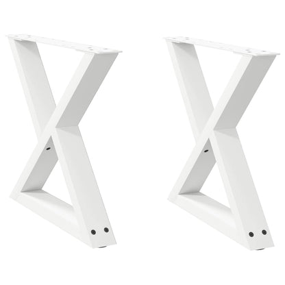 Gambe per tavolino da caffÃ¨ 2 pz Bianche 50x(42-43,3) cm Acciaio