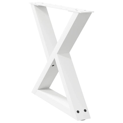 Gambe per tavolino da caffÃ¨ 2 pz Bianche 50x(42-43,3) cm Acciaio