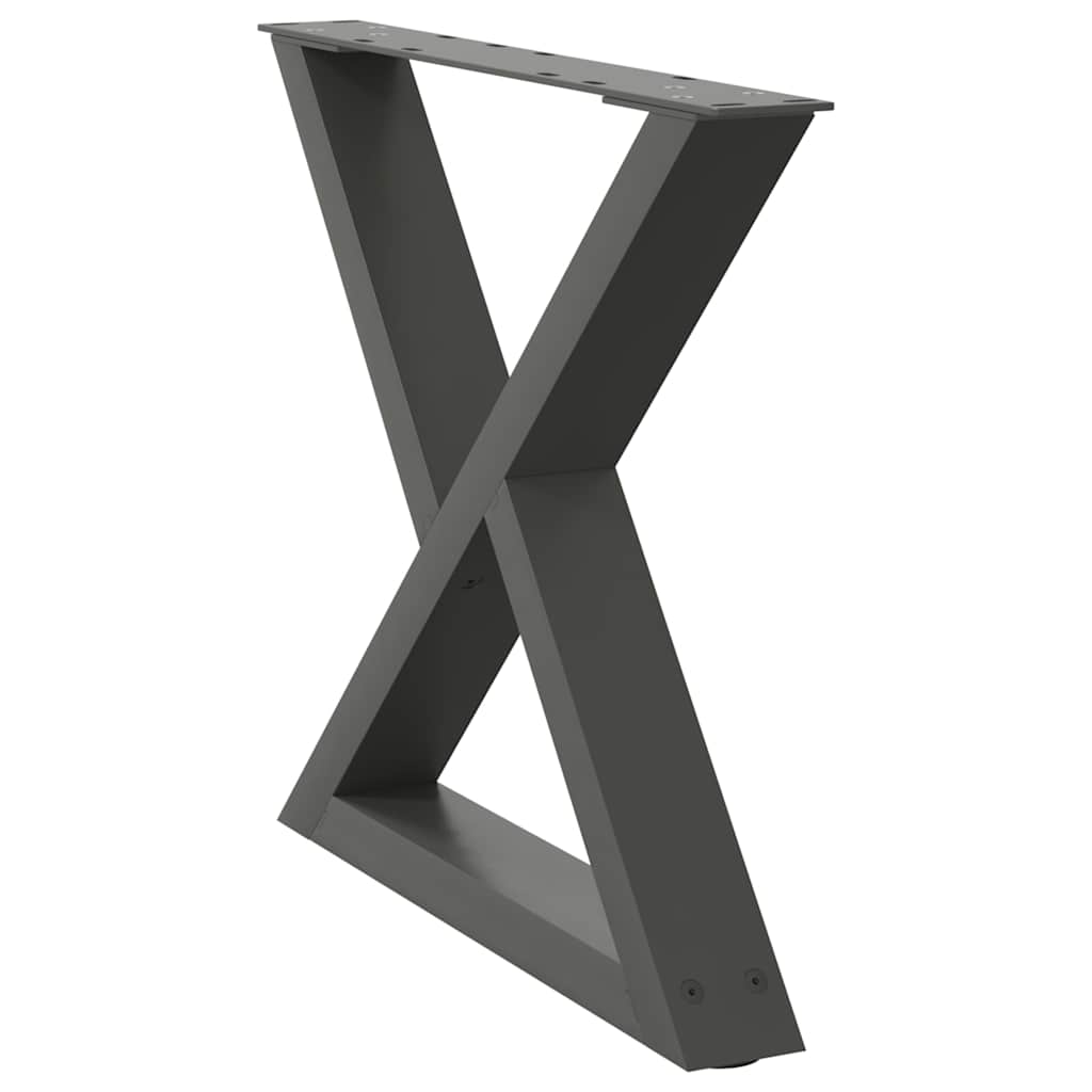 Gambe per tavolino 2 pz Antracite 50x(42-43,3) cm Acciaio