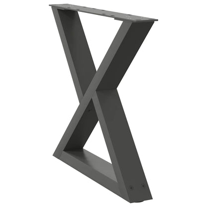 Gambe per tavolino 2 pz Antracite 50x(42-43,3) cm Acciaio