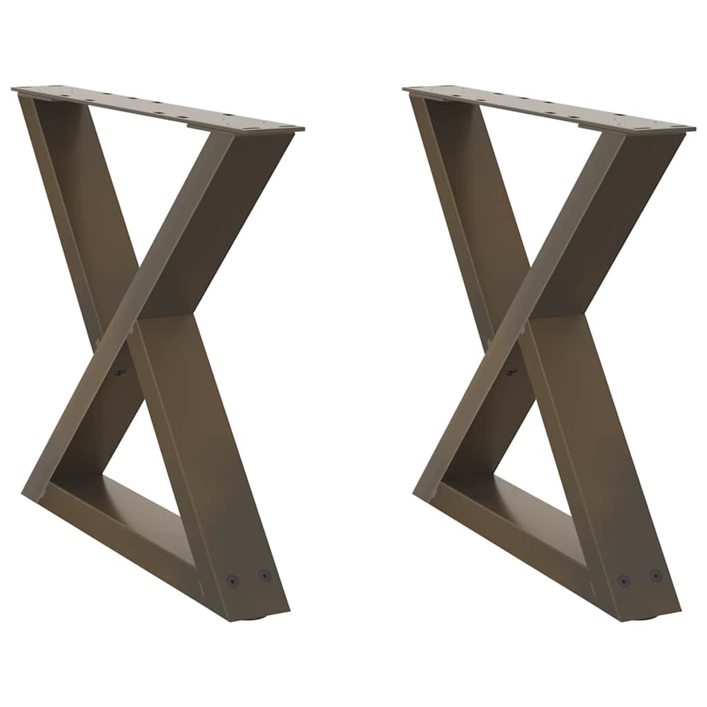 Gambe per Tavolino da CaffÃƒÂ¨ 2 pz in Acciaio Naturale 50x(42-43,3) cm Acciaio
