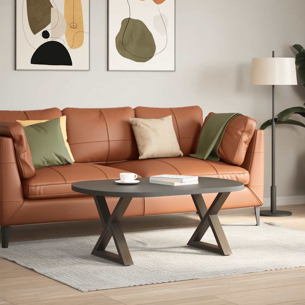 Gambe per Tavolino da CaffÃƒÂ¨ 2 pz in Acciaio Naturale 50x(42-43,3) cm Acciaio