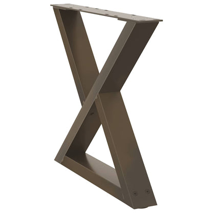 Gambe per Tavolino da CaffÃƒÂ¨ 2 pz in Acciaio Naturale 50x(42-43,3) cm Acciaio
