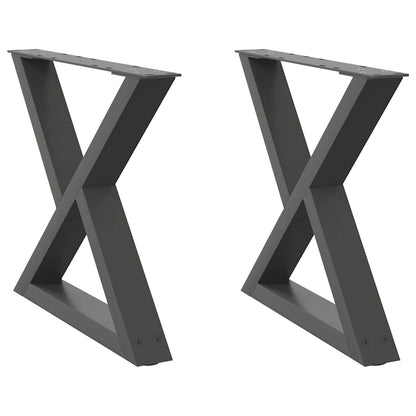 Gambe per tavolino 2 pz Antracite 60x(42-43,3) cm Acciaio