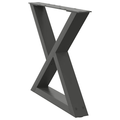 Gambe per tavolino 2 pz Antracite 60x(42-43,3) cm Acciaio