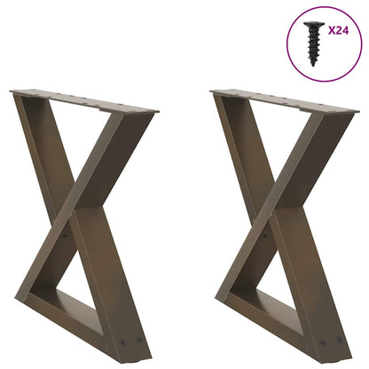 Gambe per Tavolino da CaffÃƒÂ¨ 2 pz in Acciaio Naturale 60x(42-43,3) cm Acciaio