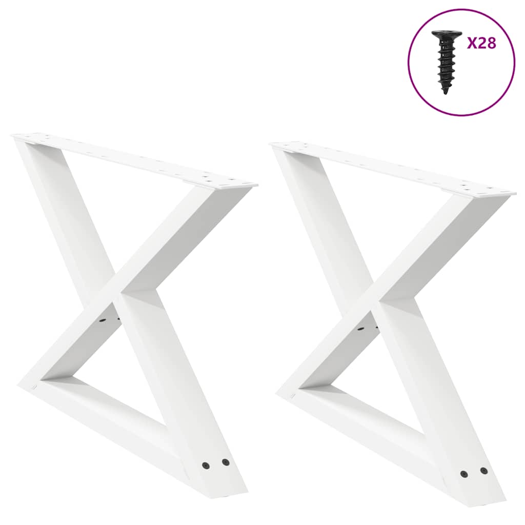 Gambe per Tavolino da CaffÃ¨ 2 pz Bianche 70x(42-43,3) cm Acciaio
