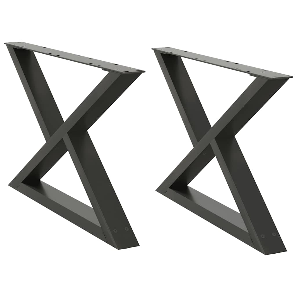 Gambe per tavolino 2 pz Antracite 70x(42-43,3) cm Acciaio