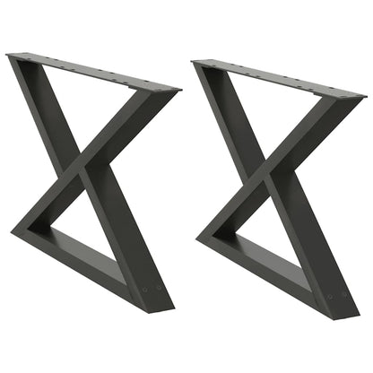 Gambe per tavolino 2 pz Antracite 70x(42-43,3) cm Acciaio