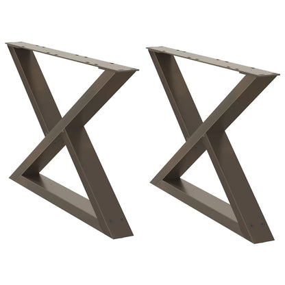 Gambe per Tavolino da CaffÃ¨ 2 pz in Acciaio Naturale 70x(42-43,3) cm Acciaio