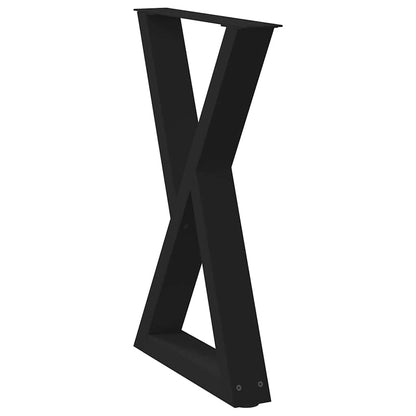 Gambe per tavolo da pranzo 2 pz nere 50x(72-73,3) cm in acciaio