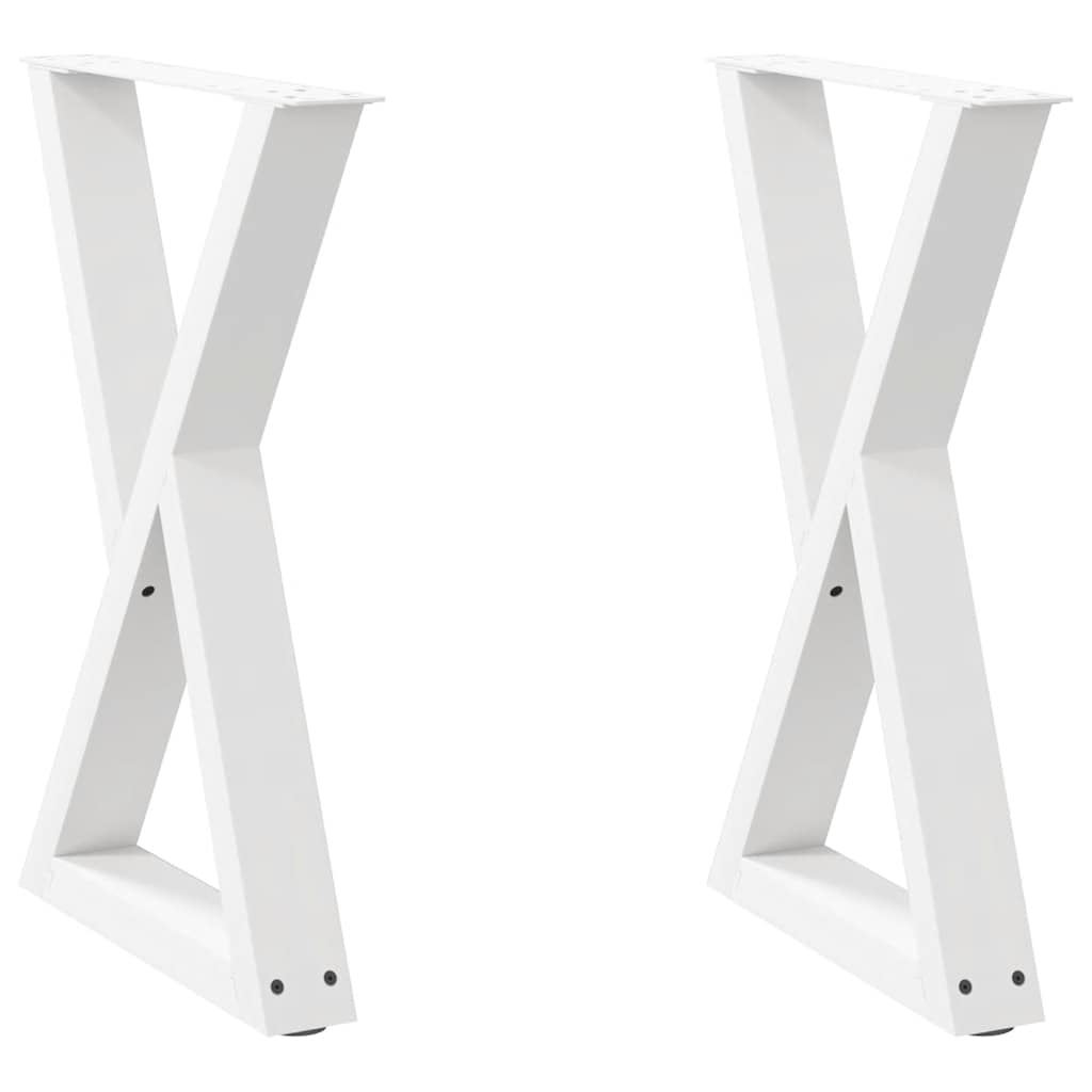 Gambe per tavolo da pranzo 2 pz bianche 50x(72-73,3) cm in acciaio