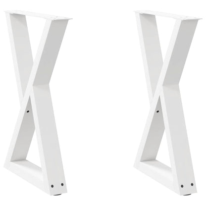 Gambe per tavolo da pranzo 2 pz bianche 50x(72-73,3) cm in acciaio